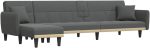 108-inch L-Shaped Sectional in Dark Grey, Convertible Futon Sleeper Sofa for Living Room, Breathable Polyester Upholstery, Plywood Frame, Seats 5 for Apartment & Bedroom Spaces - Image 2