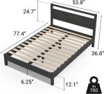 Wood Platform Bed Frame with Headboard, Essential, Noise Free, Under Bed Storage, No Box Spring Needed, Easy Assembly (Black, Full) - Image 2