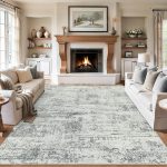 8x10 Area Rugs for Living Room - Washable Rug Modern Abstract Soft Large Neutral Non-Slip Carpet Indoor Floor Stain Resistant Thin Carpets for Bedroom Dining Room Farmhouse Nursery Home Office Grey - Image 2