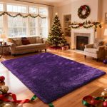 Shag Area Rugs for Bedroom Living Room,5X8 Ultra Soft Purple Fluffy Area Rugs for Dorm, Indoor Carpet Nursery Rugs for Kids Girls Room Home Decor, Purple